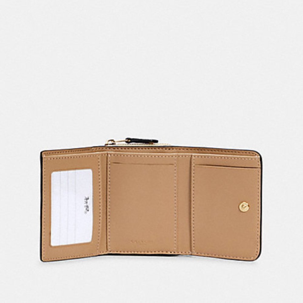 ๐ก Coach Small Trifold Leather Wallet in Signature Canvas - Picture 3 of 7